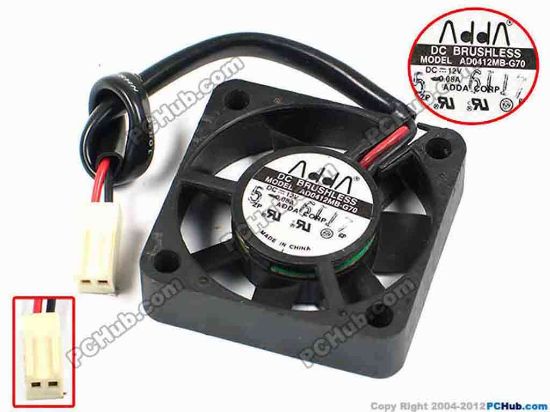 71130 ADDA AD0412MB-G70 Server - Square Fan sq40x40x10, w120x2x2, 12V 0.08A ADDA AD0412MB-G70 Server - Square Fan 