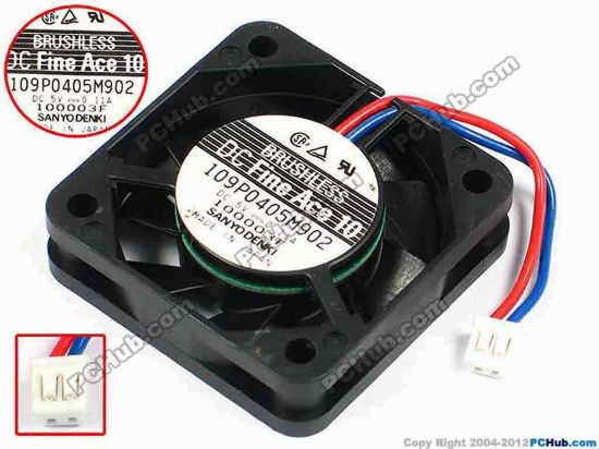 71136 Sanyo Denki 109P0405M902 Server - Square Fan sq40x40x10, w45x2x2, 5V 0.11A Sanyo Denki 109P0405M902 Server - Square Fan 