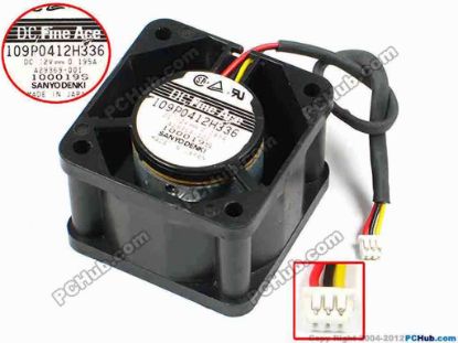 71137 Sanyo Denki 109P0412H336 Server - Square Fan sq40x40x28, w110x3x3, 5V 0.195A Sanyo Denki 109P0412H336 Server - Square Fan 