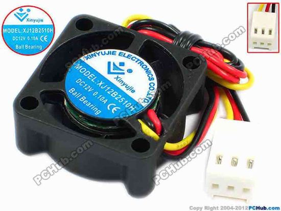 71188 Xinyujie DC- Bearing OEM- Square Fan XJ12B2510H, w200x3x3, 0.10A Xinyujie DC- Bearing OEM- Square Fan 
