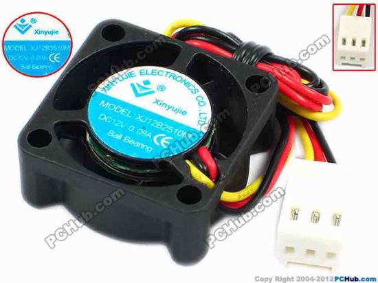 71189 Xinyujie DC- Bearing OEM- Square Fan XJ12B2510M, w200x3x3, 0.09A Xinyujie DC- Bearing OEM- Square Fan 