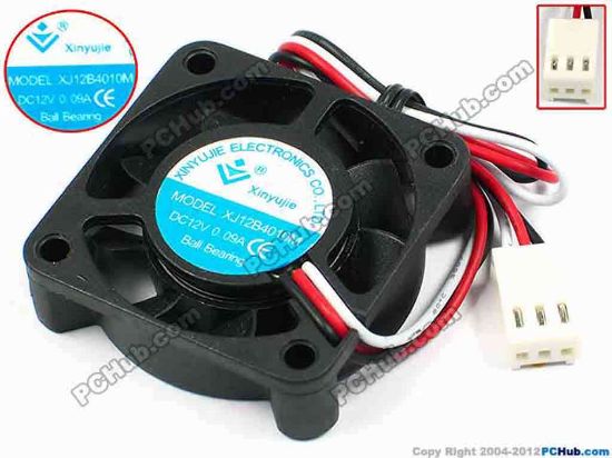 71273 Xinyujie DC- Bearing OEM- Square Fan XJ12B4010M, w195x3x3, 0.09A Xinyujie DC- Bearing OEM- Square Fan 