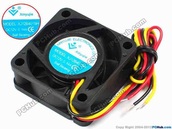 71285 Xinyujie DC- Bearing OEM- Square Fan XJ12B4015H, w275x3, 0.14A Xinyujie DC- Bearing OEM- Square Fan 