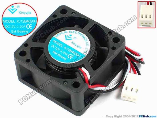 71296 Xinyujie DC- Bearing OEM- Square Fan XJ12B4020H, w195x3X3, 0.20A Xinyujie DC- Bearing OEM- Square Fan 