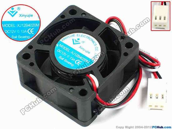 71298 Xinyujie DC- Bearing OEM- Square Fan XJ12B4020M, w195x3X3, 0.13A Xinyujie DC- Bearing OEM- Square Fan 