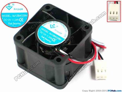 71317 Xinyujie DC- Bearing OEM- Square Fan XJ12B4028M, w195x3X3, 0.24A Xinyujie DC- Bearing OEM- Square Fan 