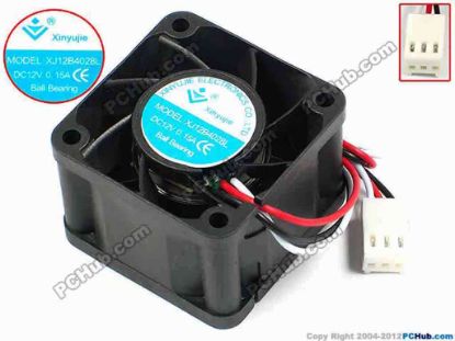 71318 Xinyujie DC- Bearing OEM- Square Fan XJ12B4028L, w195x3X3, 0.15A Xinyujie DC- Bearing OEM- Square Fan 