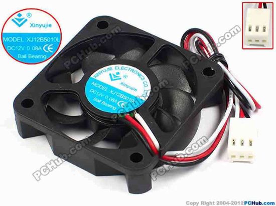 71338 Xinyujie DC- Bearing OEM- Square Fan XJ12B5010L, w190x3X3, 0.08A Xinyujie DC- Bearing OEM- Square Fan 