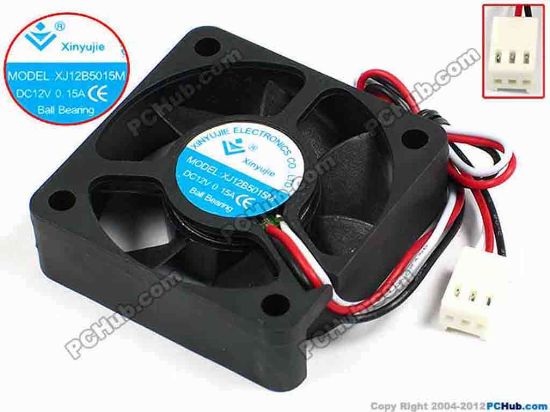 71350 Xinyujie DC- Bearing OEM- Square Fan XJ12B5015M, w190x3X3, 0.15A Xinyujie DC- Bearing OEM- Square Fan 