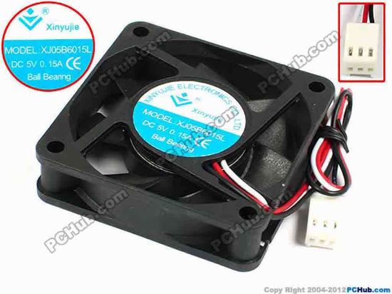 71396 Xinyujie DC- Bearing OEM- Square Fan XJ05B6015L, w185x3X3, 0.15A Xinyujie DC- Bearing OEM- Square Fan 