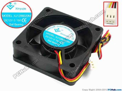 71414 Xinyujie DC- Bearing OEM- Square Fan XJ12B6020M, w215x3X3, 0.15A Xinyujie DC- Bearing OEM- Square Fan 