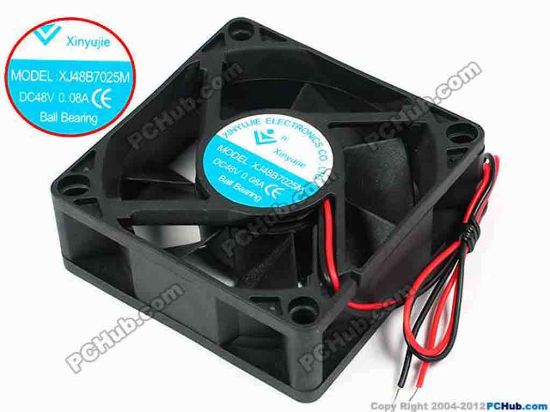 71469 Xinyujie DC- Bearing OEM- Square Fan XJ48B7025M, w255x2, 0.08A Xinyujie DC- Bearing OEM- Square Fan 