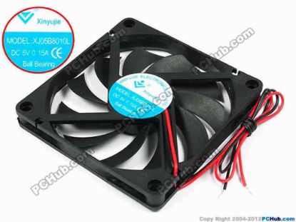 71481 Xinyujie DC- Bearing OEM- Square Fan XJ05B8010L, w250x2, 0.15A Xinyujie DC- Bearing OEM- Square Fan 