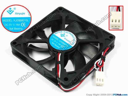 71497 Xinyujie DC- Bearing OEM- Square Fan XJ05B8015L, w175x3x3, 0.18A Xinyujie DC- Bearing OEM- Square Fan 