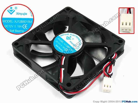 71499 Xinyujie DC- Bearing OEM- Square Fan XJ12B8015M, w175x3x3, 0.18A Xinyujie DC- Bearing OEM- Square Fan 