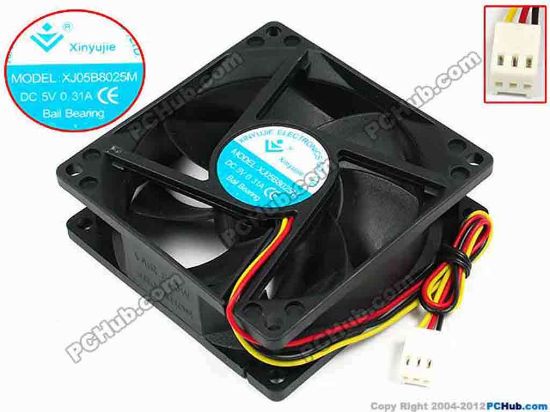 71538 Xinyujie DC- Bearing OEM- Square Fan XJ05B8025M, w200x3x3, 0.31A Xinyujie DC- Bearing OEM- Square Fan 