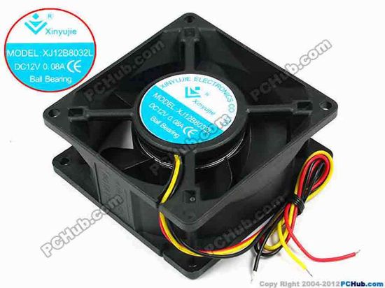 71590 Xinyujie DC- Bearing OEM- Square Fan XJ12B8032L, w260x3, 0.08A Xinyujie DC- Bearing OEM- Square Fan 