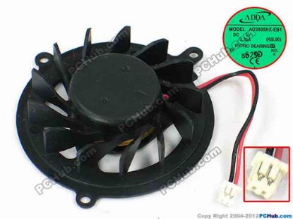 71732 ADDA AD3805HX-EB1 Cooling Fan  KBL00, dia44x11.5, w45x2x2, 5V 0.30A, Bare Fan ADDA AD3805HX-EB1 Cooling Fan  