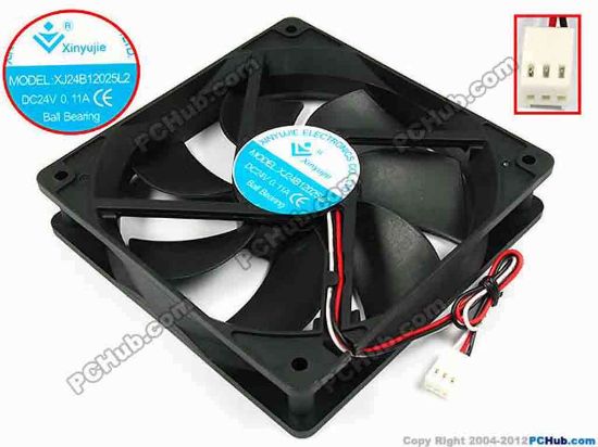 71814 Xinyujie DC- Bearing OEM- Square Fan XJ24B12025L2, w175x3x3, 0.11A Xinyujie DC- Bearing OEM- Square Fan 