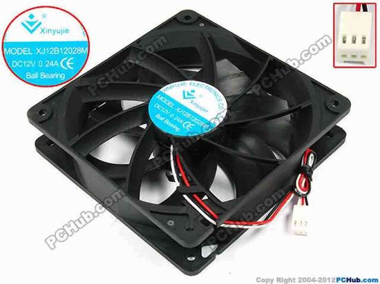 71895 Xinyujie DC- Bearing OEM- Square Fan XJ12B12028M, w170x3x3, 0.24A Xinyujie DC- Bearing OEM- Square Fan 