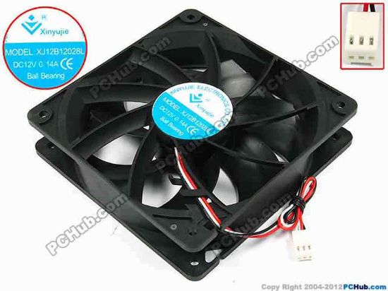 71898 Xinyujie DC- Bearing OEM- Square Fan XJ12B12028L, w170x3x3, 0.14A Xinyujie DC- Bearing OEM- Square Fan 