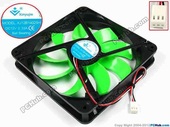 71934 Xinyujie DC- Bearing OEM- Square Fan XJ12B14025H, w155x3x3, 0.33A Xinyujie DC- Bearing OEM- Square Fan 