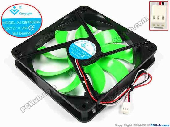 71936 Xinyujie DC- Bearing OEM- Square Fan XJ12B14025M, w155x3x3, 0.29A Xinyujie DC- Bearing OEM- Square Fan 