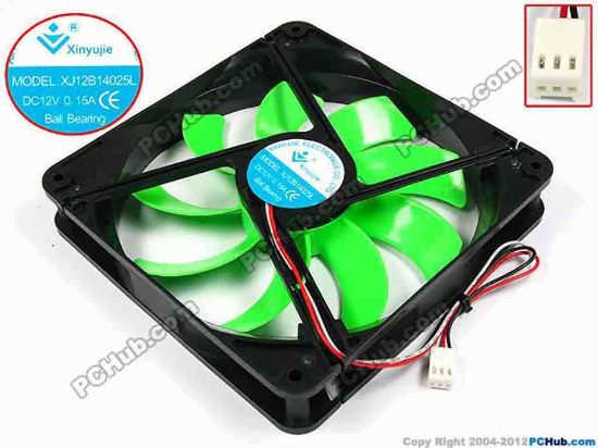 71937 Xinyujie DC- Bearing OEM- Square Fan XJ12B14025L, w155x3x3, 0.15A Xinyujie DC- Bearing OEM- Square Fan 