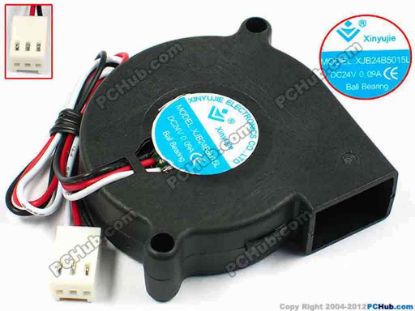 72043 Xinyujie DC- Bearing OEM- Blower Fan XJB24B5015L, w195x3x3, 0.09A Xinyujie DC- Bearing OEM- Blower Fan 