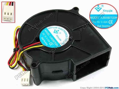 72045 Xinyujie DC- Bearing OEM- Blower Fan XJB05B7530H, w220x3x3, 0.42A Xinyujie DC- Bearing OEM- Blower Fan 
