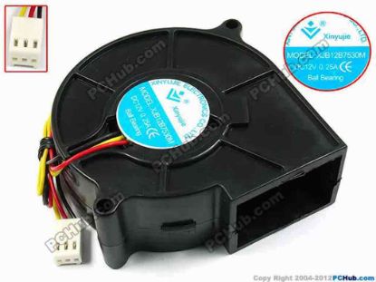 72051 Xinyujie DC- Bearing OEM- Blower Fan XJB12B7530M, w220x3x3, 0.25A Xinyujie DC- Bearing OEM- Blower Fan 