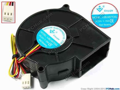 72080 Xinyujie DC- Bearing OEM- Blower Fan XJB24B7530L, w220x3x3, 0.09A Xinyujie DC- Bearing OEM- Blower Fan 