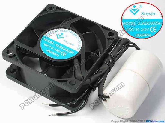 72268 Xinyujie 110V to 240V OEM- Square Fan XJADC6025H, w445x2, ADC110-240V, 4600RPM Xinyujie 110V to 240V OEM- Square Fan 