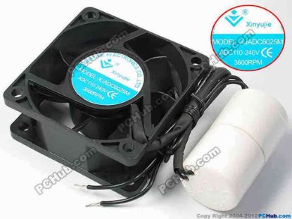 72282 Xinyujie 110V to 240V OEM- Square Fan XJADC6025M, w440x2, ADC110-240V, 3600RPM Xinyujie 110V to 240V OEM- Square Fan 
