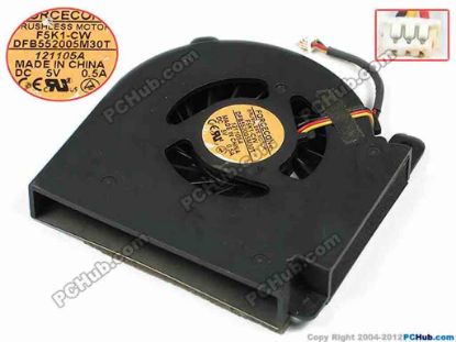 72694 Forcecon DFB552005M30T Cooling Fan  F5K1-CW, bw75x73x12.5, w40x3x3, 5V 0.5A, Bare Fan Forcecon DFB552005M30T Cooling Fan  