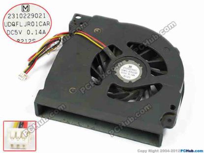 72708 Panasonic UDQFLJR01CAR Cooling Fan  bw74x70x13, w95x3x3, 5V 0.14A, Bare Fan Panasonic UDQFLJR01CAR Cooling Fan  