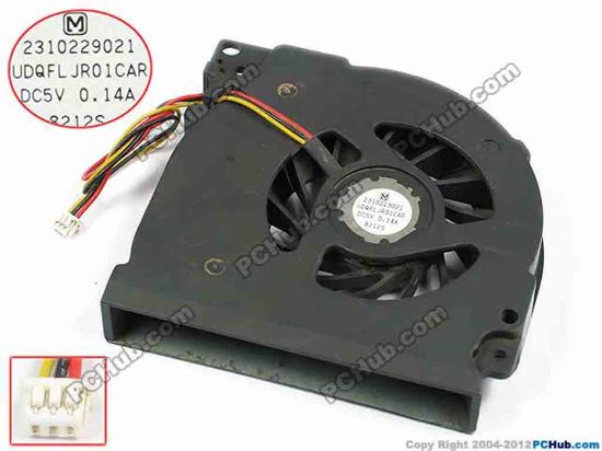 72708 Panasonic UDQFLJR01CAR Cooling Fan  bw74x70x13, w95x3x3, 5V 0.14A, Bare Fan Panasonic UDQFLJR01CAR Cooling Fan  