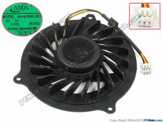 72752 ADDA AD4605HX-GE3 Cooling Fan  KIUE0, dia53.5x10. w60x3x3, 5V 0.32A, Bare Fan ADDA AD4605HX-GE3 Cooling Fan  