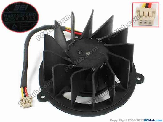 72766 SEI H4024B05MD Cooling Fan  dia44x23, w65x3x3, 5V 0.14A, Bare Fan SEI H4024B05MD Cooling Fan  
