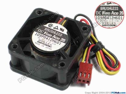 72856 Sanyo Denki 109P0412H601 Server - Square Fan sq40x40x20, w180x3x3, 12V 0.11A Sanyo Denki 109P0412H601 Server - Square Fan 