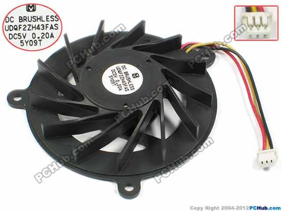 72955 Panasonic UDQF2ZH43FAS Cooling Fan  dia53x53x11, w50x3x3, 5V 0.20A, Bare Fan Panasonic UDQF2ZH43FAS Cooling Fan  