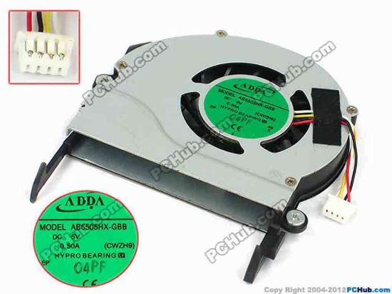 73531 ADDA AB6505HX-GBB Cooling Fan  CWZH9, w20x4x4, 5V 0.50A, Bare Fan "NEW" ADDA AB6505HX-GBB Cooling Fan  