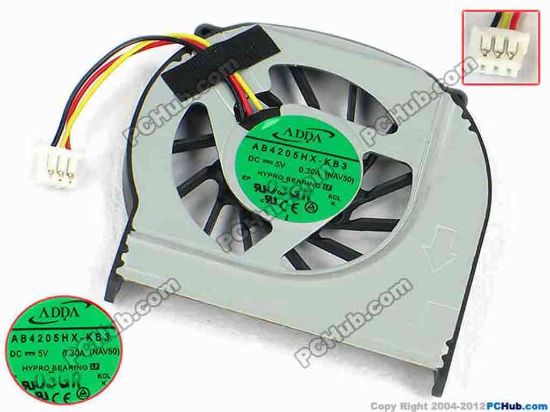 73648 ADDA AB4205HX-KB3 Cooling Fan  NAV50, bw41x41x5, w25x3x3, 5V 0.30A, Bare Fan 'NEW ADDA AB4205HX-KB3 Cooling Fan  
