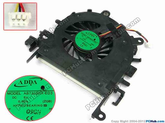 73649 ADDA AB7305HX-ED3 Cooling Fan  ZQB, w30x3x3, 5V 0.50A, Bare Fan ADDA AB7305HX-ED3 Cooling Fan  
