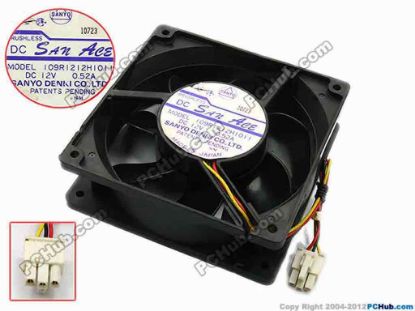 74443 Sanyo Denki 109R1212H1011 Server - Square Fan sq120x120x38, w130x3x3, 12V 0.52A Sanyo Denki 109R1212H1011 Server - Square Fan <br />
<br />