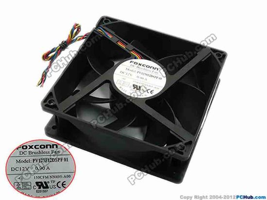 74614 Foxconn PV123812DSPF01 Server - Square Fan DP/N:NN495, sq120x120x38, w180x4, 12V 0.90A Foxconn PV123812DSPF01 Server - Square Fan 