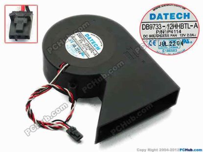 74621 JMC / DaTech DB9733-12HHBTL-A Server - Blower Fan P/N:P4114, bw137x94x33, w235x3x3, 12V 2.0A JMC / DaTech DB9733-12HHBTL-A Server - Blower Fan 