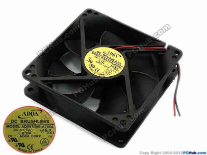 74628 ADDA AD0912HS-A70GL Server - Square Fan S, TC, sq92x92x25, w55x2, 12V 0.25A ADDA AD0912HS-A70GL Server - Square Fan 