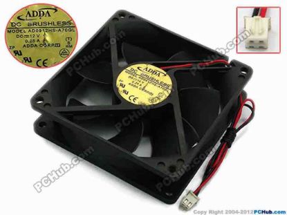 74629 ADDA AD0912HS-A70GL Server - Square Fan T, S, sq92x92x25, w200x2x2, 12V 0.25A ADDA AD0912HS-A70GL Server - Square Fan 