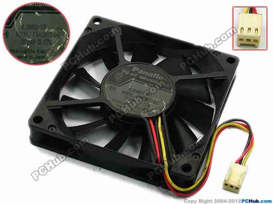 74831 Panasonic FBA08T24H Server - Square Fan sq80x80x15, w100x3x3, 24V 0.17A Panasonic FBA08T24H Server - Square Fan 
